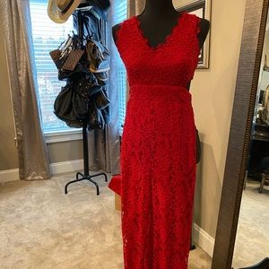 Red lace jumpsuit